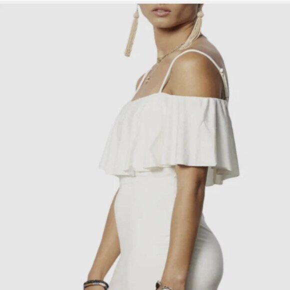 Tart “Alessandra” Ivory Ruffled Cold Shoulder Mini Dress – Size S – NWT - Picture 1 of 7